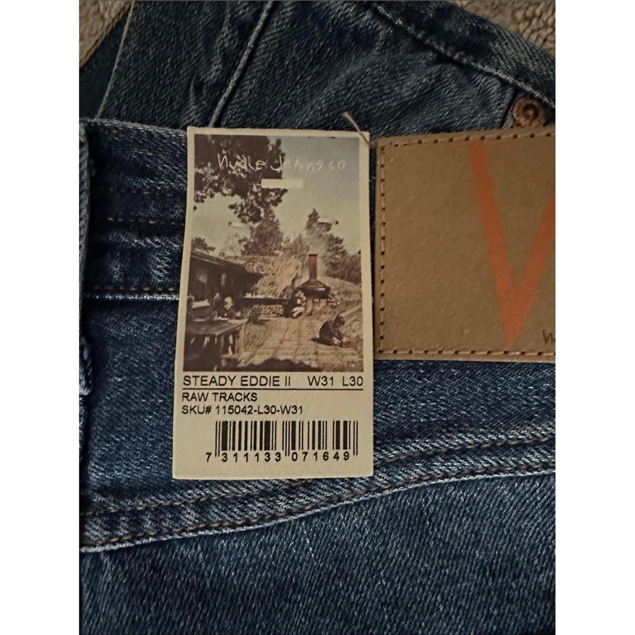 New Mens Nudie Jeans Steady Eddie Ii Raw Tracks Wash Size 31x30 — image 4 of 7